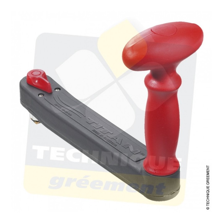 Manivelle Titan Magnum Grise 200mm à Verrouillage Poignée Maxi Grip Rouge.