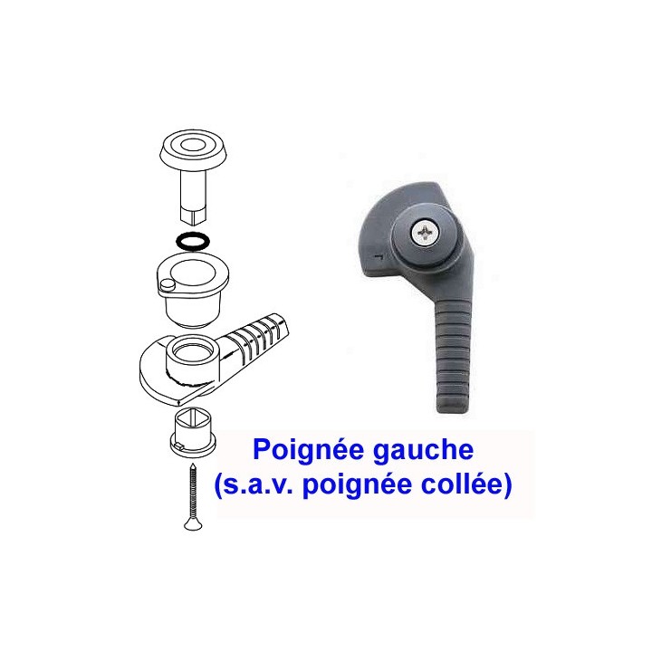Poignée Gauche pour Panneau Low Profile et Océan de Tailles 00 à 21