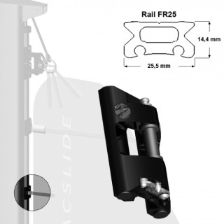 Rail de Guindant Chariot Intermédiaire de GV Fi10 Torlon Inter