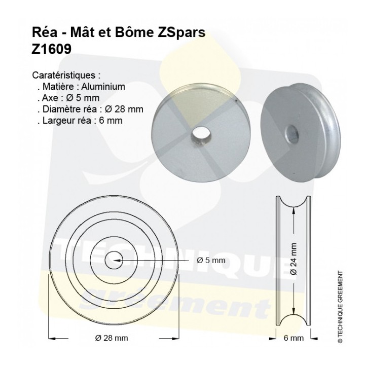 Réa Alu Ø28x6x5mm Z Spars
