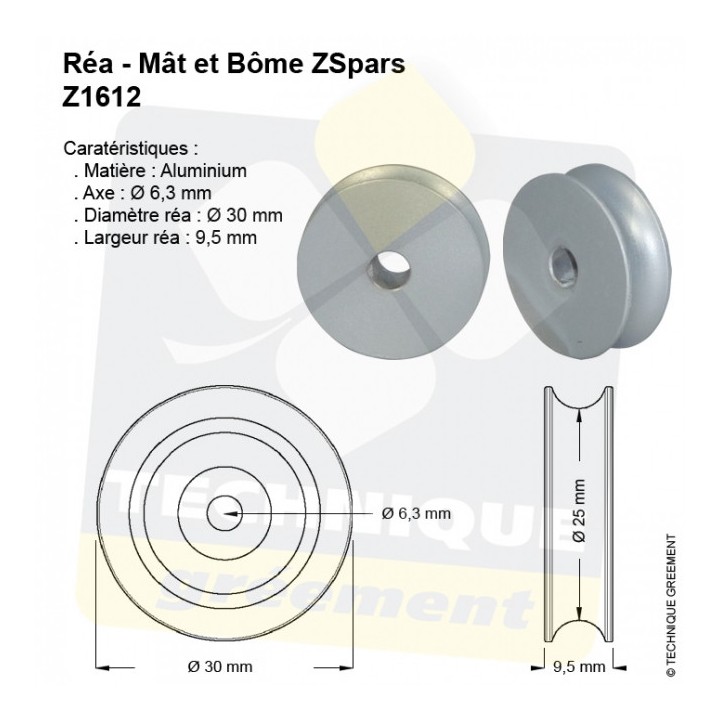 Réa Alu Ø30x9,5x6mm Z Spars