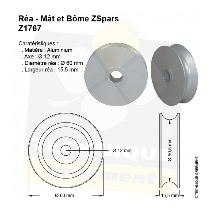 Réa Alu Ø60x16x12mm Z Spars