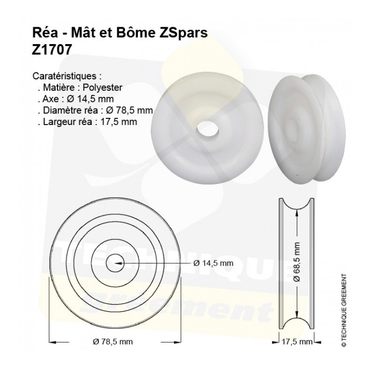 Réa Polyester Ø80x17x14mm Z Spars
