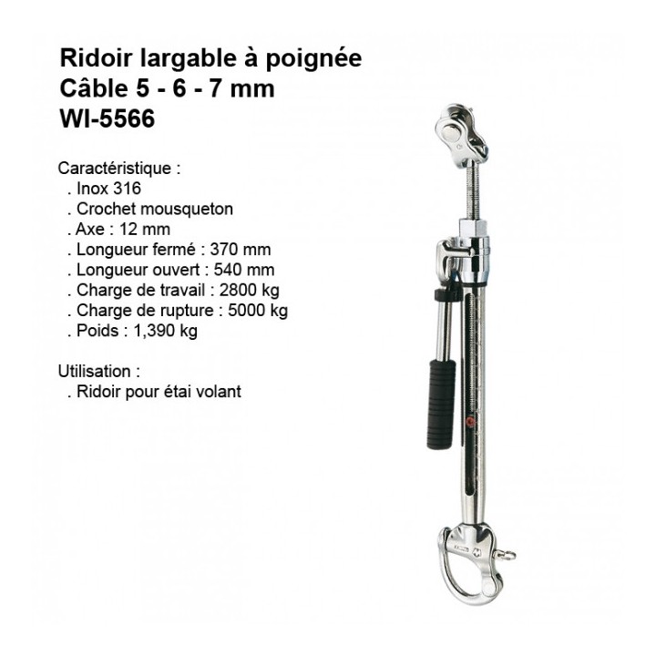Ridoir A Mousqueton Course Longue Cable 5/6/7