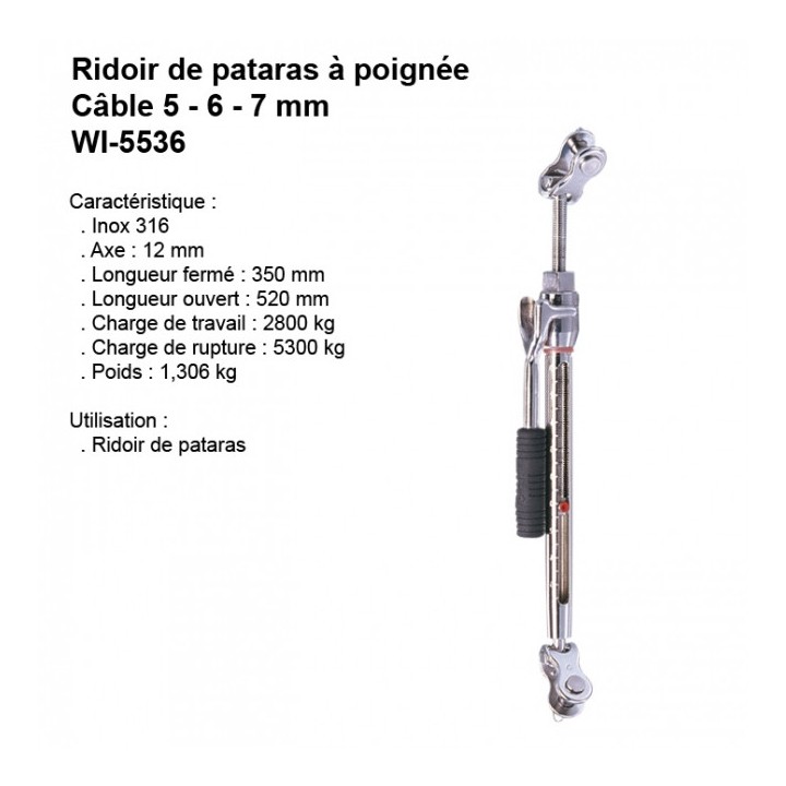 Ridoir De Pataras à Poignée Câble 5/6/7