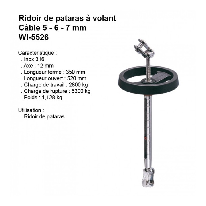 Ridoir De Pataras à Volant Câble 5/6/7