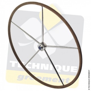 Roue commodore cintrée,5 Rayons,  36'/91cm gaînée cuir.