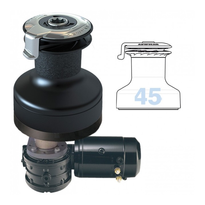 Winch électrique Lewmar 45 EST EVO Aluminium Noir - Kit Complet 12v