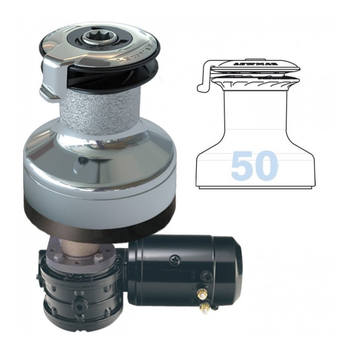 Winch électrique Lewmar 50 EST EVO Bronze Chromé - Kit Complet 12v