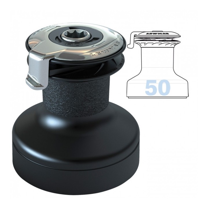 Winch Lewmar 50 ST EVO Self Tailing aluminium noir