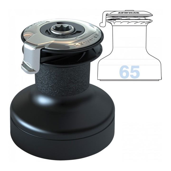 Winch Lewmar 65 ST EVO Self Tailing aluminium noir