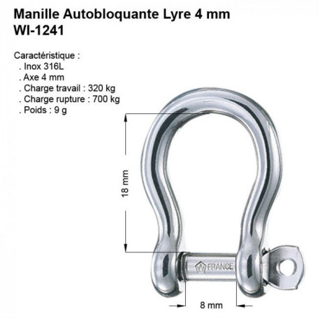 Manille large 10mm inox forgée
