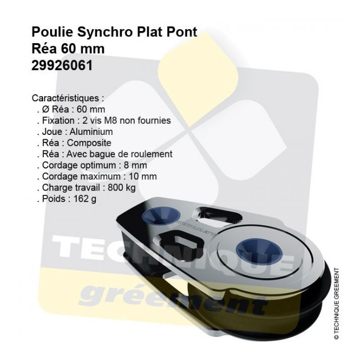 Poulie Synchro Plat Pont