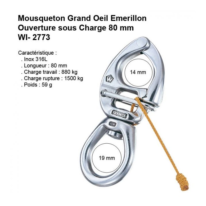 Mousqueton Ouverture Sous Charge Grand Oeil