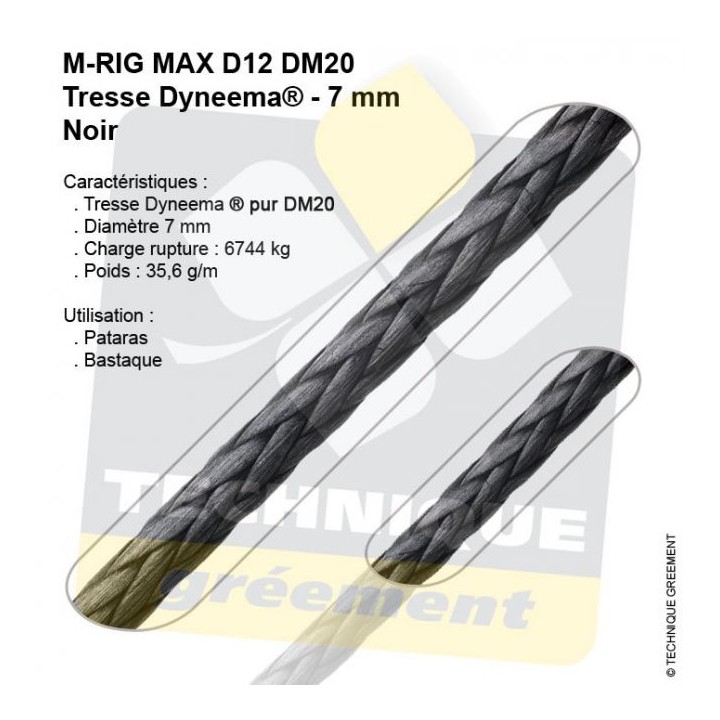Tresse M-Rig Max D12 - DM20 Pur - Noir