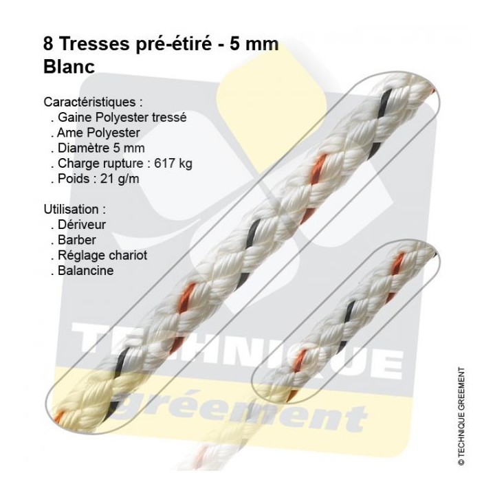 8 Tresse Pré-étiré Polyester