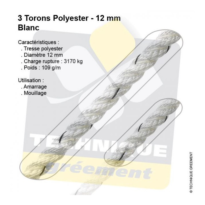 Amarre 3 Torons Polyester