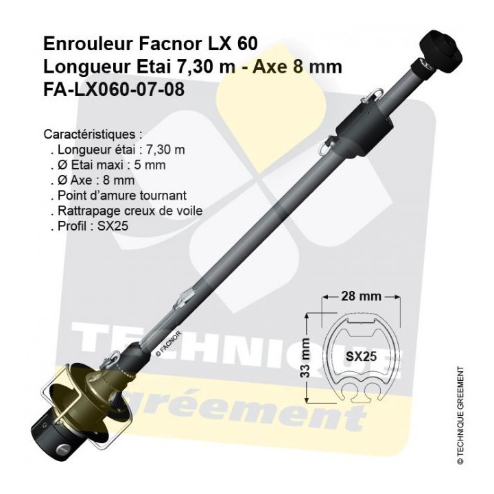 Enrouleur Facnor LX060 - Etai Maxi 5mm