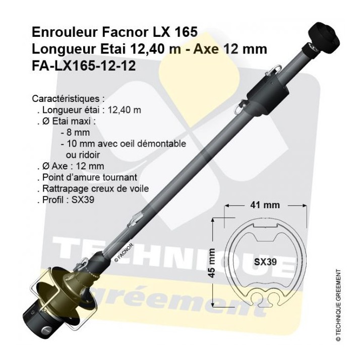 Enrouleur Facnor LX165 - Etai Maxi 8/10*mm