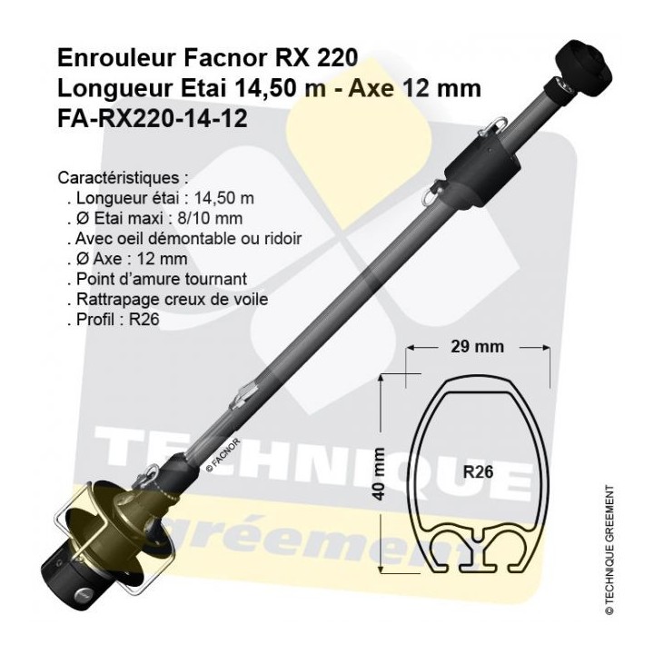 Enrouleur Facnor RX220 - Etai Maxi 8/10mm