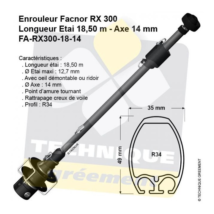 Enrouleur Facnor RX300 - Etai Maxi 12,7mm