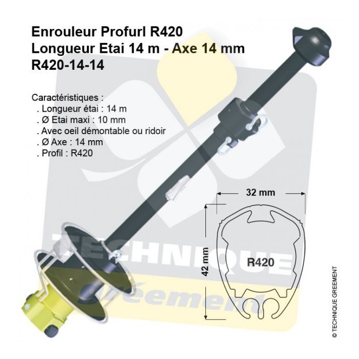 Enrouleur Profurl R420 - Etai de 8mm et 10mm
