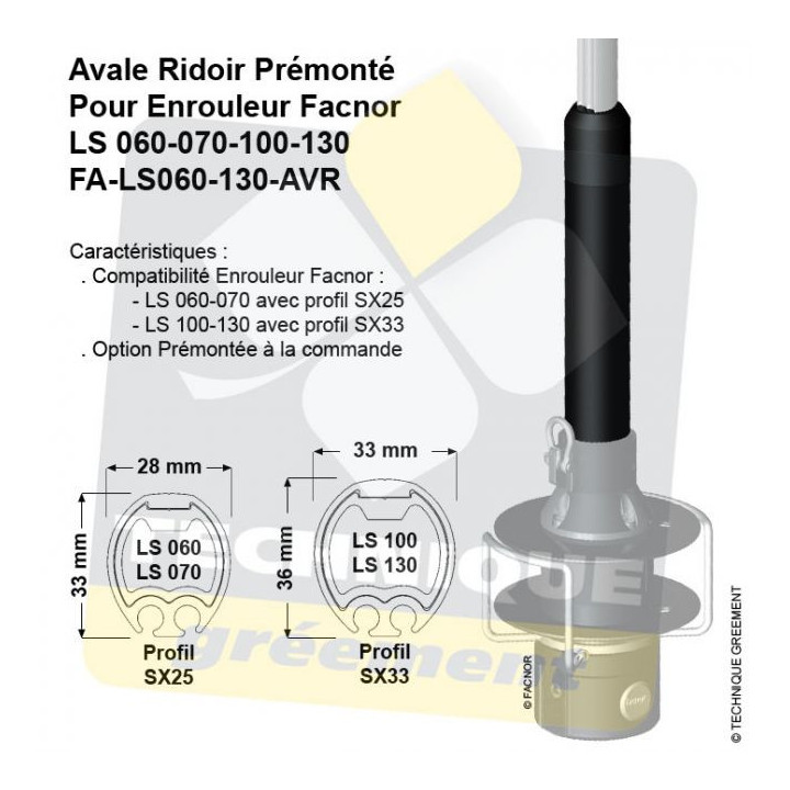 Option Avale Ridoir - Pour Enrouleur Facnor LS