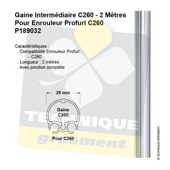 Profil Gaine Ronde C - Pour Enrouleur Profurl C - Gamme Croisière