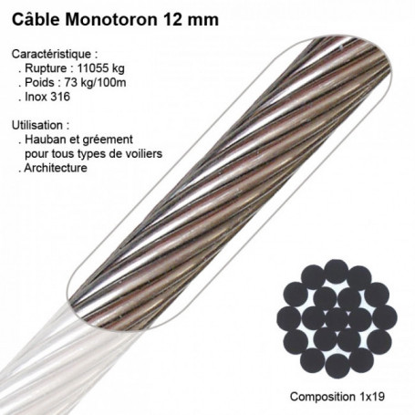 Câble métallique en acier inoxydable - 8379 series - Marinetech