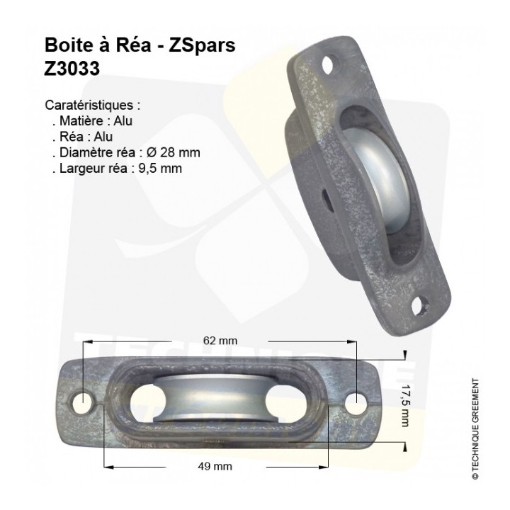 Cage Réa Z Spars - Réa Aluminium Ø28x9,5 mm