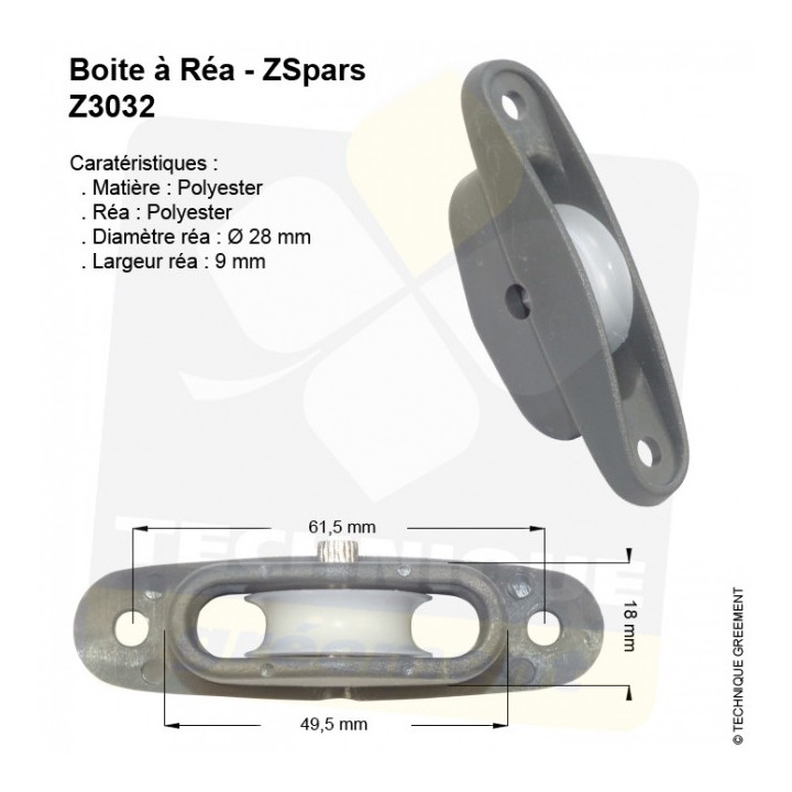 Cage Réa Z Spars - Réa Polyester Ø28x9 mm