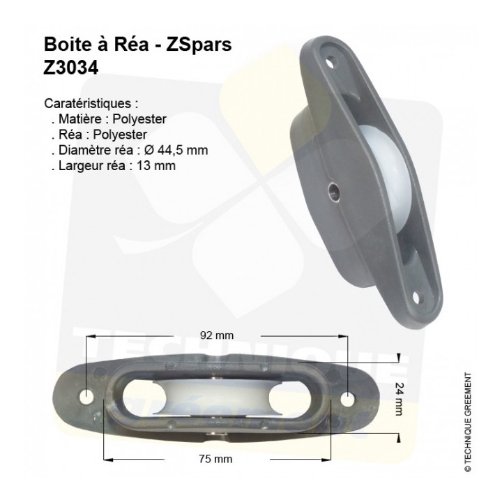 Cage Réa Z Spars - Réa Polyester Ø44,5x13 mm