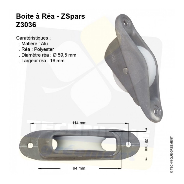 Cage Réa Z Spars - Réa Polyester Ø59,5x16 mm