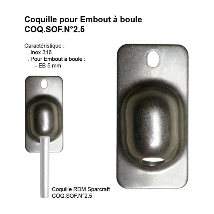 Coquille Sparcraft N°2.5 pour Câble Inox 5mm