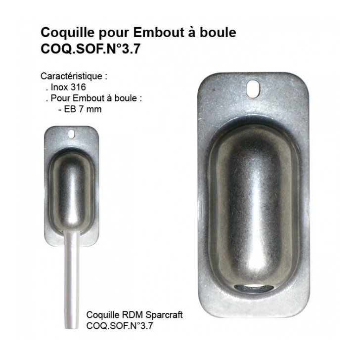 Coquille Sparcraft N°3.7 pour Câble Inox 7mm