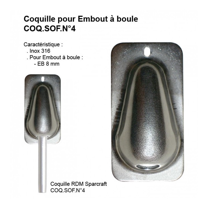 Coquille Sparcraft N°4 pour Câble Inox 8mm