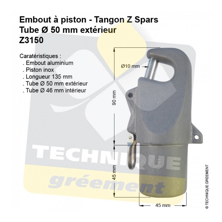 Embout Tangon ZSpars - Tube Ø50mm extérieur