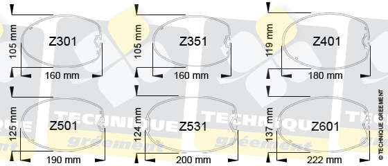 Dimensions Section Mât ZSpars compatible avec verrou plat Z3522